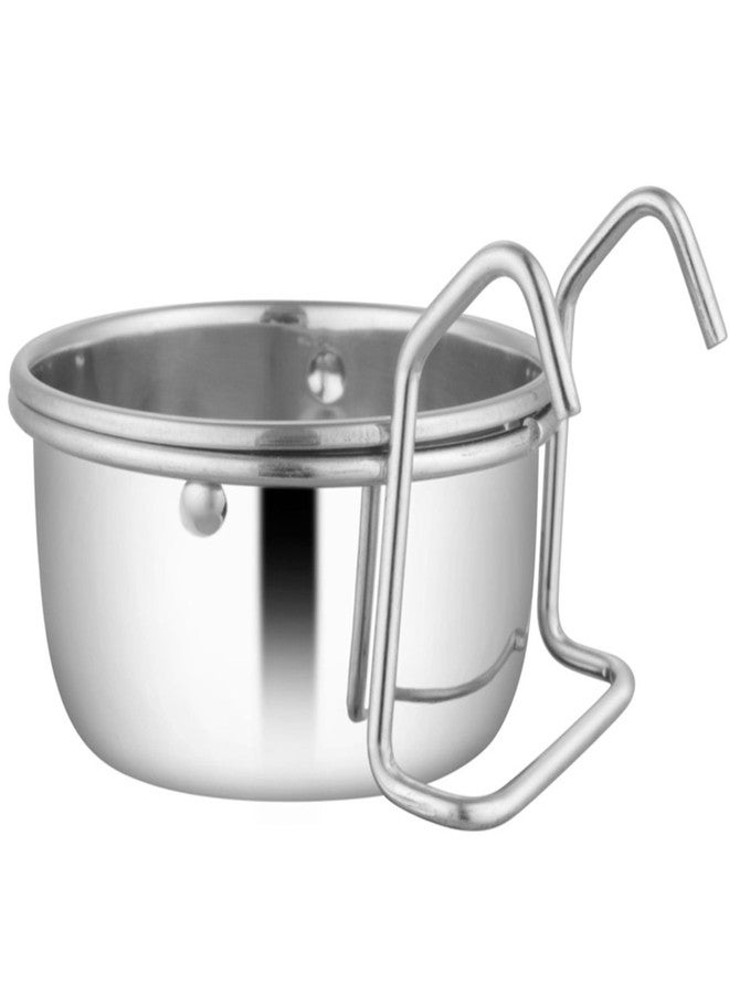 Jeffers Pet Stainless Steel Cage Cup Pet Feeder with Hooks for Birds, Rabbits, Ferrets, Kittens & Small Animals - Hanging Food Water Bowl Dish for Cages, Crates, Kennels - Dishwasher Safe - 10 oz - Image 1